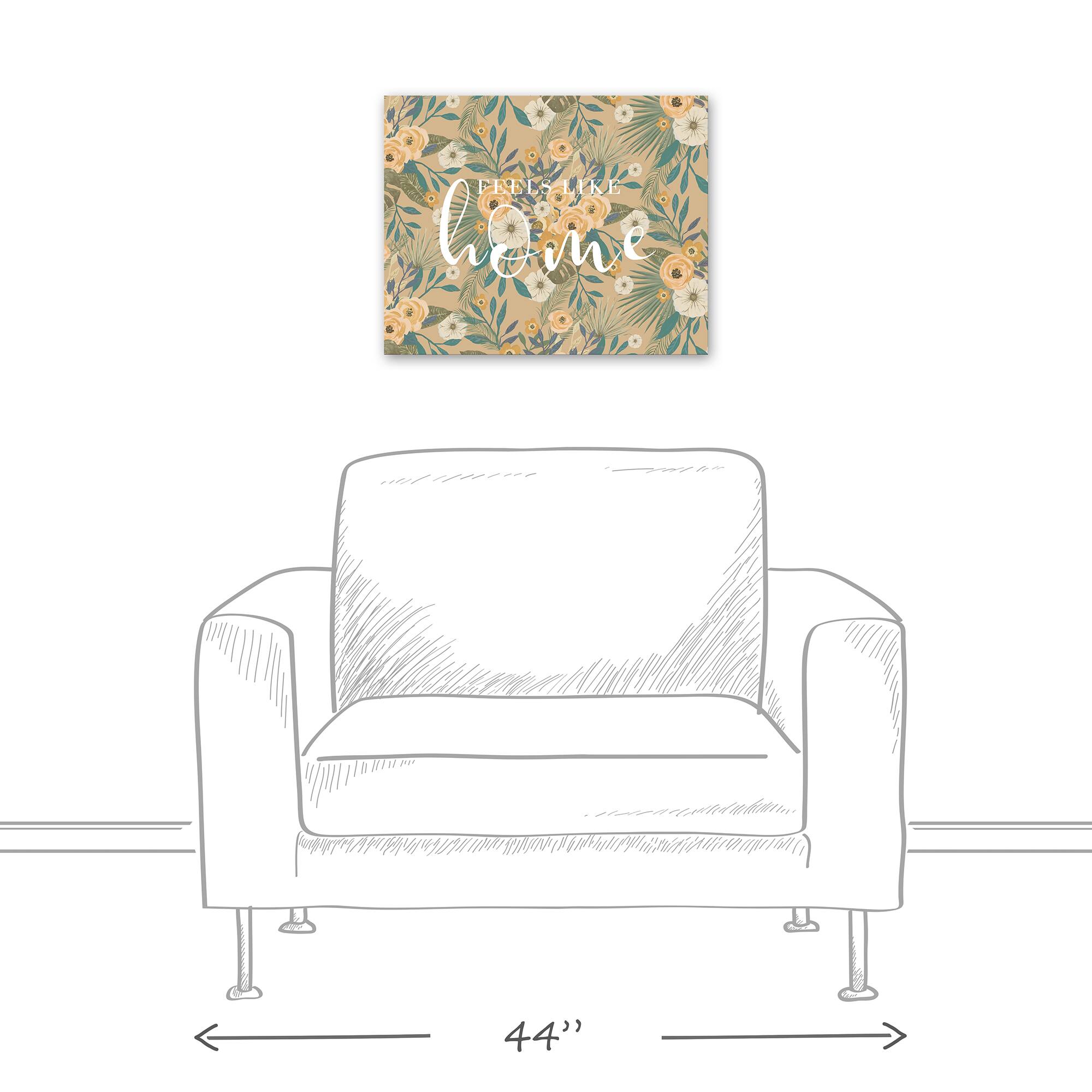 Feels Like Home Tropical Floral Canvas Wall Art